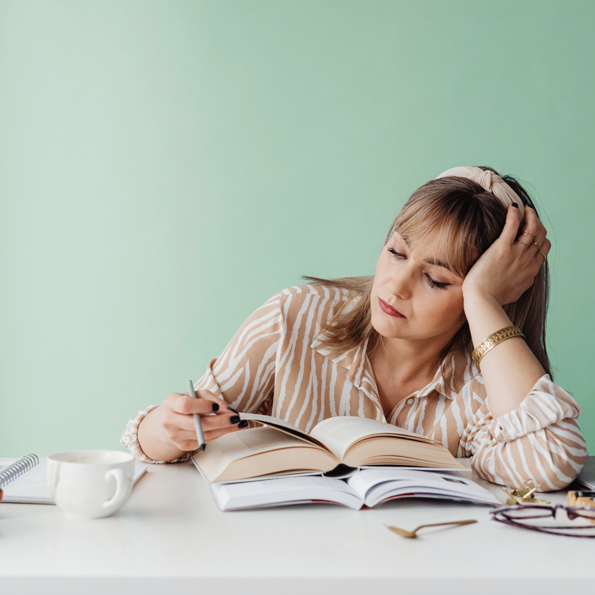 A student studying